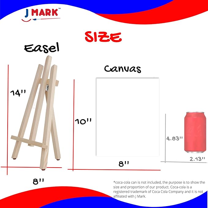 J MARK Kids Paint Set – Acrylic Kids Painting Kit – Storage Bag, Paints, Easel, Canvas, Brushes