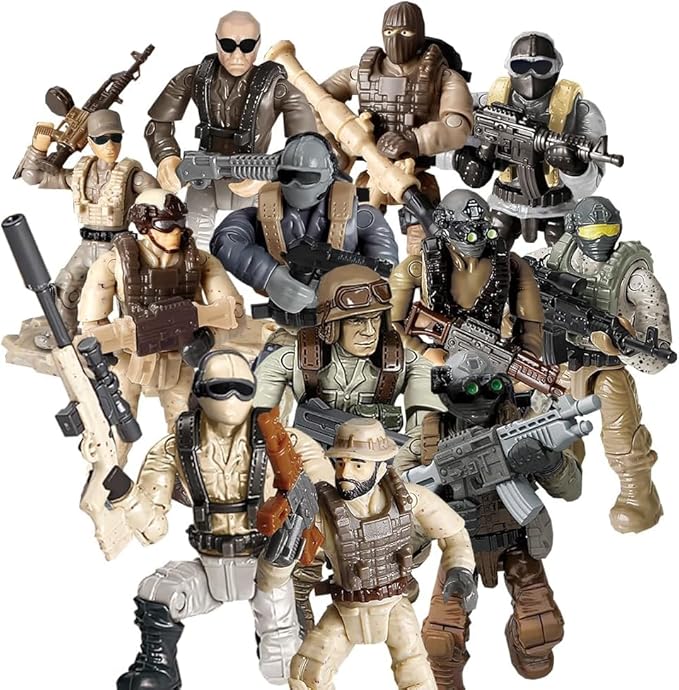 Random 6 PCS Thunder Special Forces Building Block Action Mini-Figures Blind Bags with Multiple Weapons Accessories Equipment Assembly Building Toys Party Favors for Boys