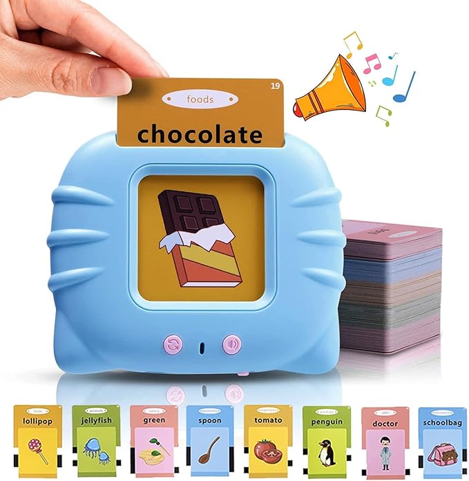 Talking Flash Cards for Toddler 1 2 3 4 Year Olds, Language Learning Toys, Pocket Speech Therapy Toys, Autism Toys, Montessori Toys with 224 Words, Children's Sensory Learning Educational Toys