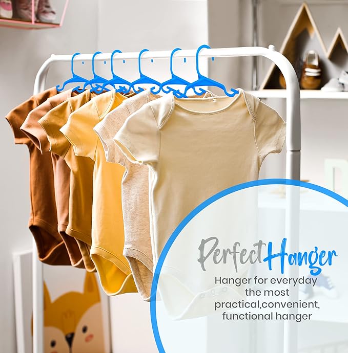 Utopia Home 60 Pack Kids Hangers - 11.5 Inch Plastic Baby Hangers for Closet - Childrens Hanger for Clothes & Infant Hanger for Closet - (Blue)