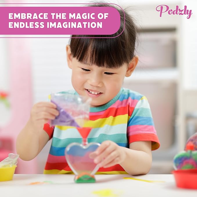 Podzly 5 Pound Decorative Bulk Craft Sand - Perfect for Weddings, Classrooms & Creative Crafts - Fine Sand, Non-Toxic & Safe for Kids & Adults - Colorful Play Sand for Outdoor and Home Decor - Pink