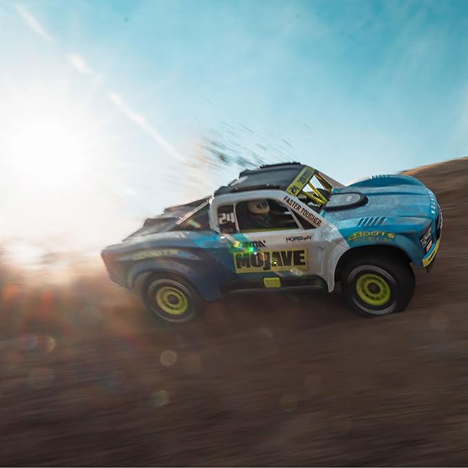 ARRMA RC Truck Mojave GROM 4x4 Smart Small Scale Desert Truck, RTR (with Battery and Charger Included) Blue/White ARA2104T2