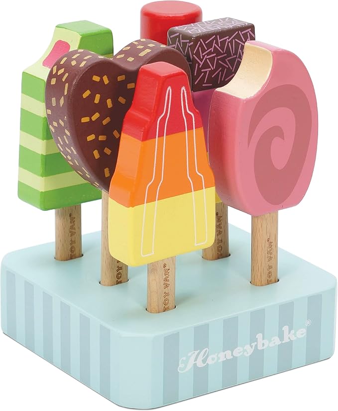 Le Toy Van Honeybake Collection Ice Lollies Set Premium Wooden Toys for Kids Ages 3 Years & Up (TV284)