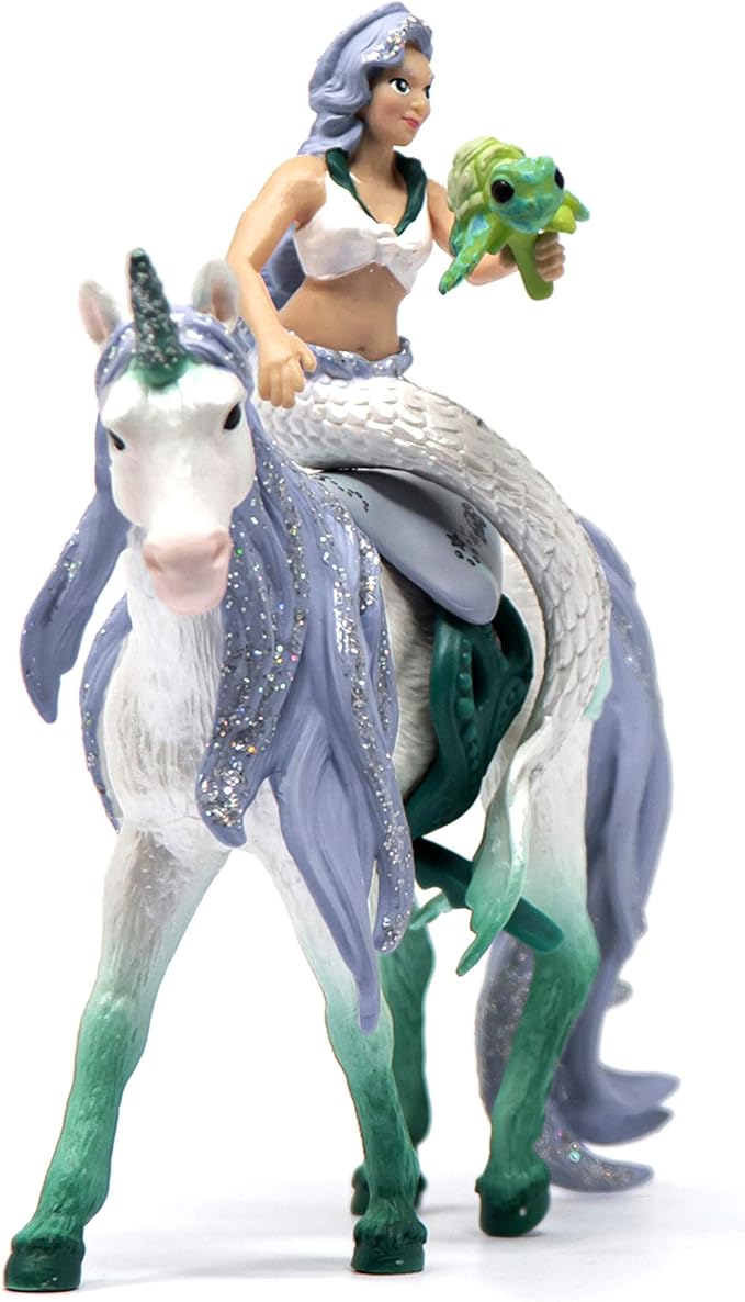 Schleich bayala, Mermaid Unicorn Toys for Girls and Boys, Mermaid Doll Riding on Sea Unicorn, Ages 5+