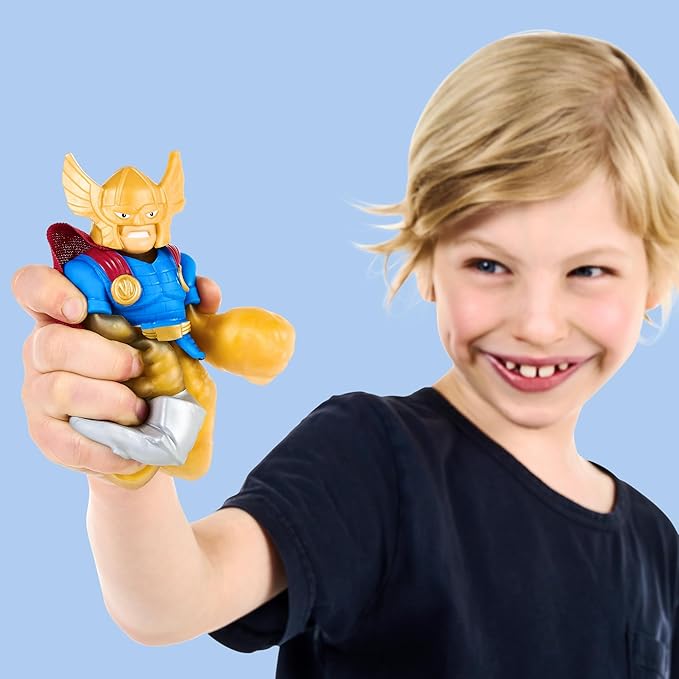 Heroes of Goo Jit Zu Goo Shifters Marvel Edition Stretchy Hero Battle Attack Thor | Super Scrunchy Marvel Toy Figure | Crush The Core | Transform The Color of The Goo | Stretches Up to 3X Its Size