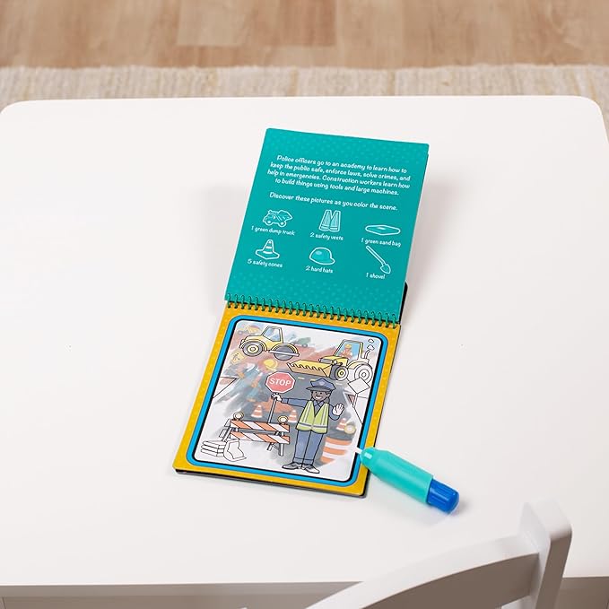 Melissa & Doug On The Go Water Wow! Reusable Water-Reveal Activity Pad- Occupations - Party Favors, Stocking Stuffers, Travel Toys For Toddlers, Mess Free Coloring Books For Kids Ages 3+