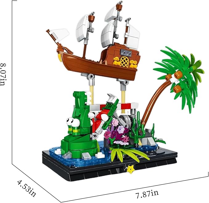 ENJBRICK Pirates Ship Building Kit Compatible with Lego for Adutls,Cute Animal Building Toy for Girls and Boys 8-14 Years Up 448 pcs