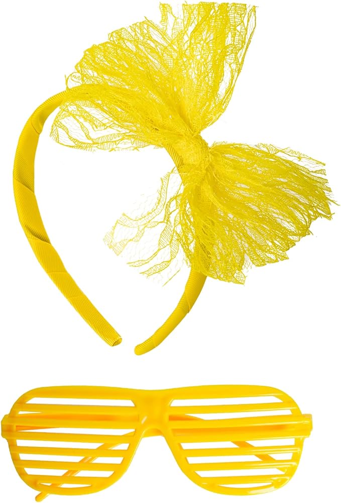 Kids 6 in 1 Costume Accessories 1970s 1980s Fancy Outfits and Dress for Cosplay Party Theme Party for Girl