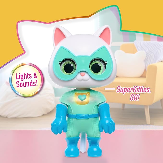 Just Play Disney Junior SuperKitties Cat-Tastic Transforming Bitsy, Toys for Kids Ages 3 Up