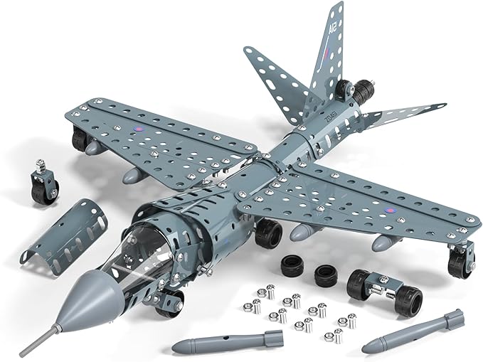 Lucky Doug STEM Building Projects Model Airplane Jet Set - Building Toys for Kids Ages 8-12, Assembly Science Kit for Boys 8 9 10 11 12 Years Old