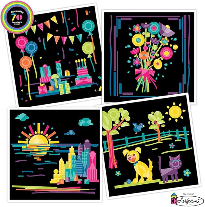 Colorforms Stickers for Kids, 70th Anniversary Box Set - Stickers for Adults, Arts and Crafts, Scrapbook Stickers, Kids Crafts, 500+ Kids Stickers, Stickers for Boys and Girls Ages 3+