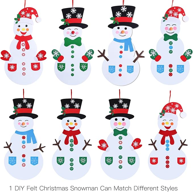 Max Fun DIY Felt Snowman Games Set with58Pcs Crafts Kit Wall Hanging Xmas Gifts for Christmas Winter Holiday Party Decorations (Snowman)