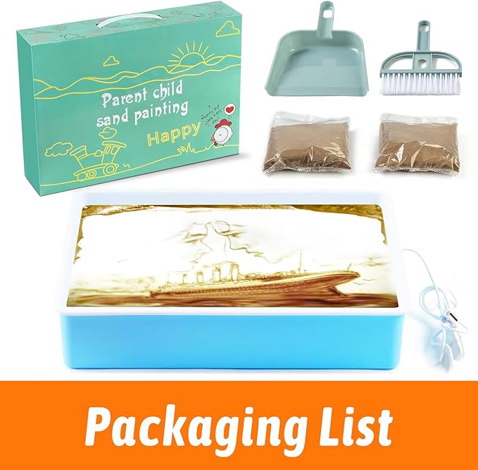 PreTrans Sand Painting Light Box – Kids’ Light Table for Creative Art, 3 Color Temperatures & 10 Brightness Levels, Classroom & Home Use - Green