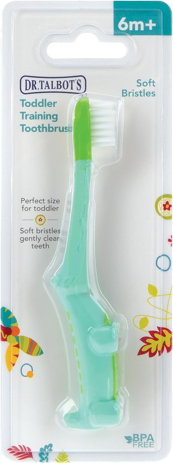 Dr. Talbot's Toddler Training Toothbrush - Soft Toddler Toothbrush for Kids - 6+ Months - Alligator