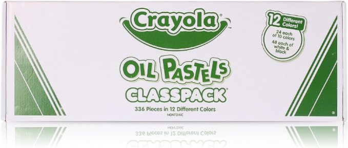 Crayola Oil Pastels Classpack (336ct), 12 Brilliant Opaque Colors, Kids Arts & Crafts, School Supplies for Classrooms, 4+