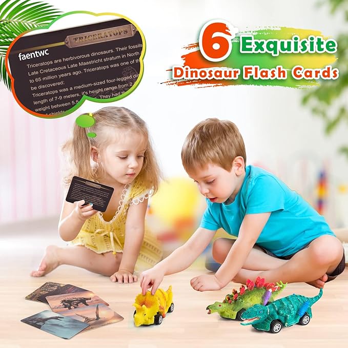 faentwc Painting Toys for Kids 5-7 2 in 1 Dinosaur Arts Painting Kits and Pull Back Cars Toy for Boys 3-12 Year Old Art & Craft Set for Girl DIY Easter Birthday Gifts for Kid Age 4 5 6 7 8 9 10