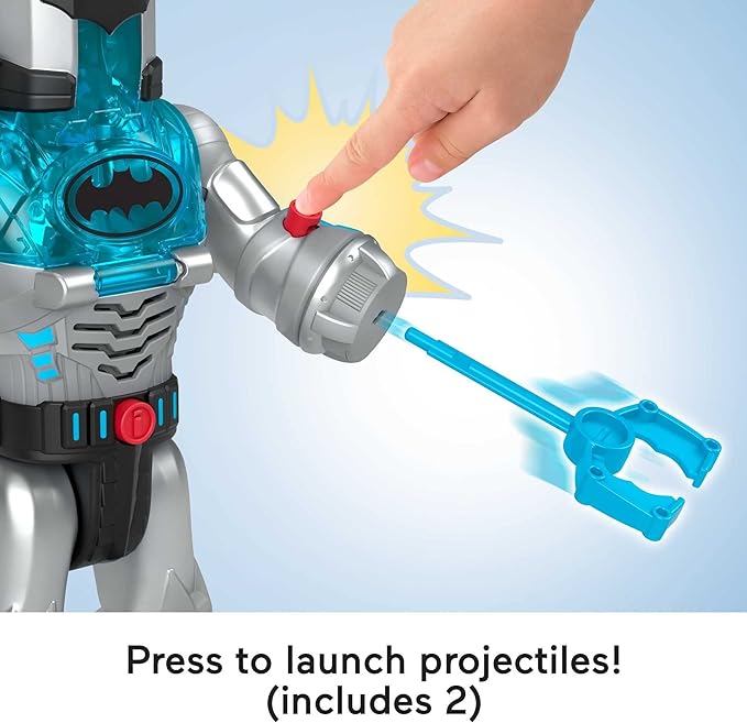 Fisher-Price Imaginext DC Super Friends Batman Toy Insider & Exo Suit 12-Inch Robot with Lights Sounds & Figure for Ages 3+ Years, Defender Grey