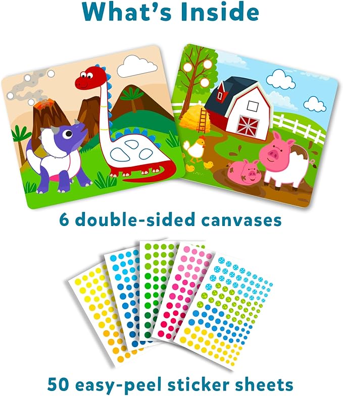 Skillmatics Art Activity - Dot It Combo, No Mess Sticker Art for Kids, DIY Craft Kits, Scrapbooking, Gifts for Boys & Girls Ages 3, 4, 5, 6, 7, Travel Toys for Toddlers