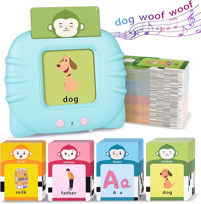 Talking Flash Cards for Toddlers 1 2 3 4 5 6-296 Sight Words, Pocket Speech for Toddlers, Sensory Speech Therapy Toys, Learning Toys for Montessori and Autism Children, Gifts for Toddlers