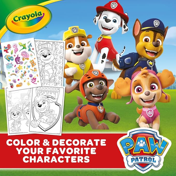 Crayola PAW Patrol Coloring Book (288pgs), Kids Coloring Book Pages & Stickers, PAW Patrol Gift, Travel Activity, Toddler Toys, 3+