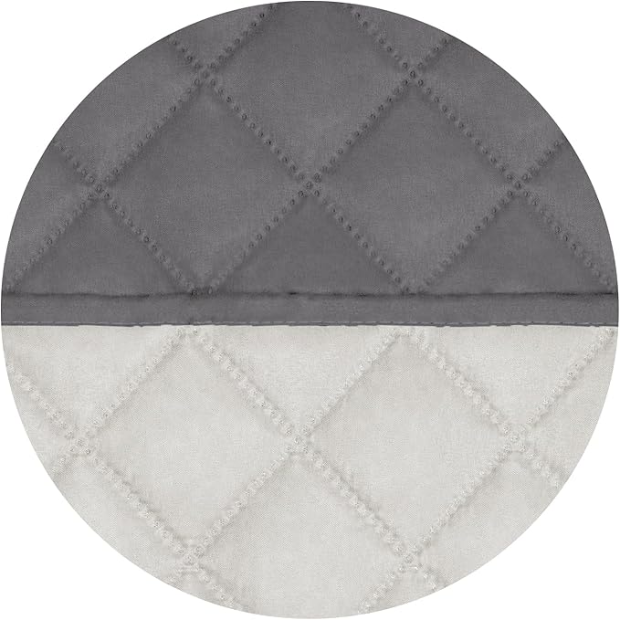 PureFit Reversible Quilted Sofa Cover, Water Resistant Slipcover Furniture Protector, Washable Couch Cover with Non Slip and Elastic Straps for Kids, Dogs, Pets (Loveseat, Gray/Ivory)