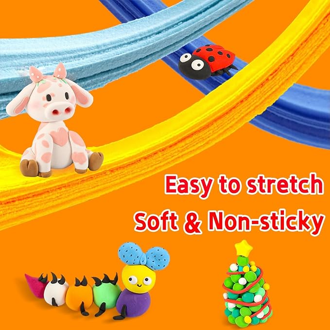 QMay Air Dry Clay 50 Colors-DIY Modeling Clay Starter Kit with Sculpting Tools, Great Gift for Artistic Kids