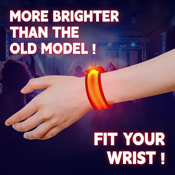 8 PCS LED Glow Bracelets, Light Up Wristbands - Glow in The Dark Party Bracelets Favors Supplies for Christmas, Concerts, Festivals, Game Prizes, Sports, Rave Accessories
