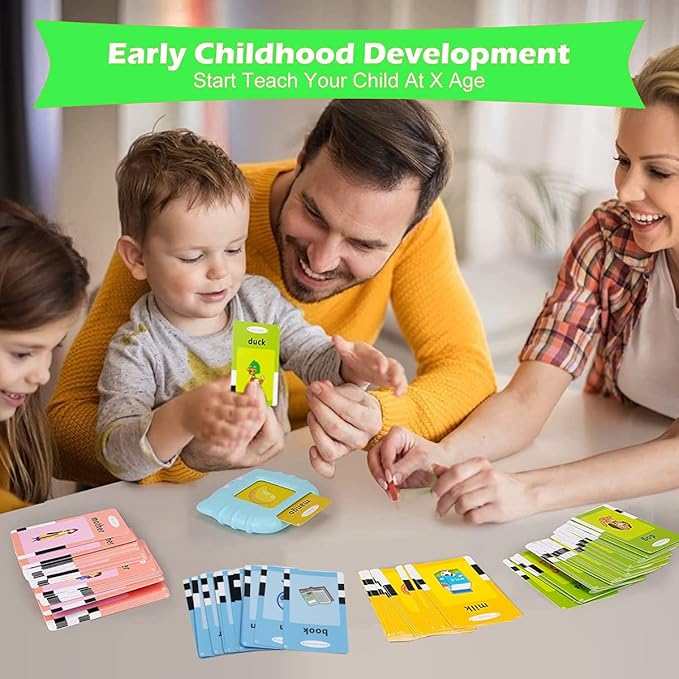 Toys for Ages 2-4 Talking Flash Cards for Toddlers 1-3,Preschool Learning Activities Flashcards,Educational Learning Kids Toys Boys 3-5 Or 3 Year Old Girl Gifts to Promote Speak and Spell (Blue)