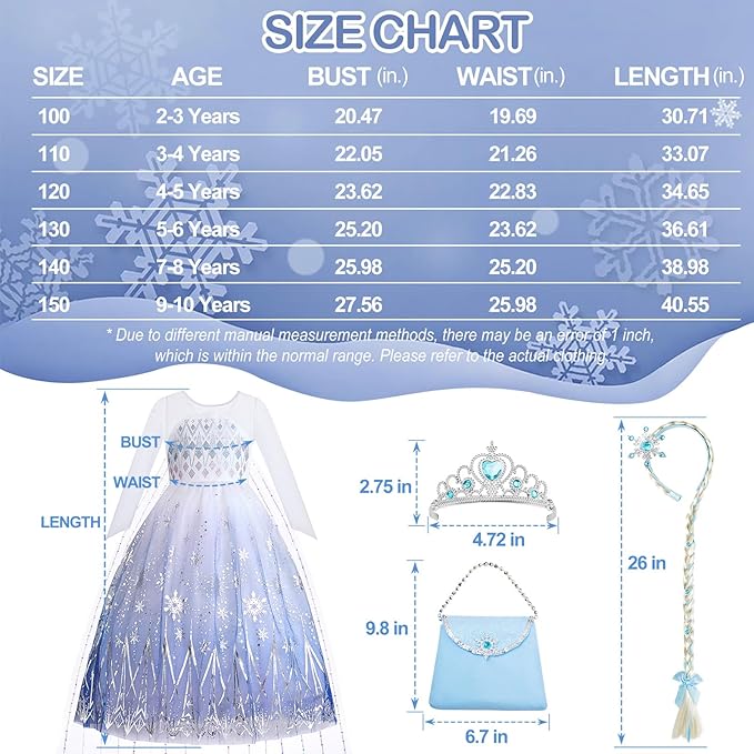 Princess Dresses for Girls Light Up Princess Costume for Little Girls Christmas Halloween Costume for Kids Toddler