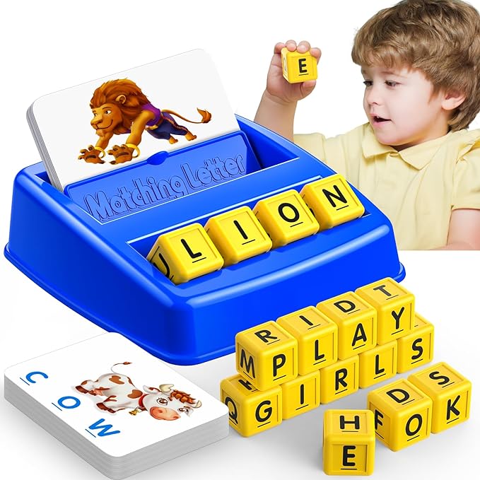 SAITCPRY Toys for Ages 2-4 4-6,Educational Toys for 3 4 5 Year Old for Toddlers 2-4 Year Matching Letter Games for 3-5 Montessori Toys for Kids Birthday Halloween Christmas Stocking Stuffer Gifts