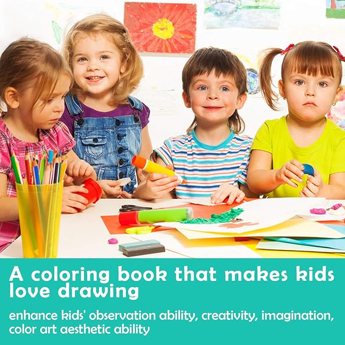 Panda Coloring Book Set with Coloring Pages & Colored Pencils, Art Supplies for Kids Ages 4-6-8, Arts Crafts Travel Coloring Kit for Girls 4 5 6 7 8 Year Old Birthday Gift
