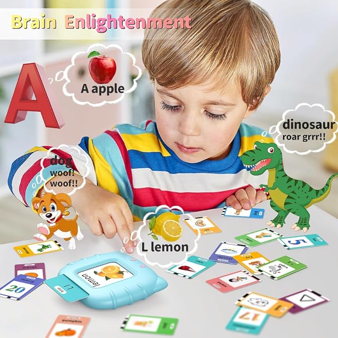 580 Pre-K Sight Words Talking Flash Cards with Dolch Words,Letters/Number(0-100), Etc, Speech Therapy, Autism Sensory Toys, Learning Educational Gifts for 3-6 Year Old Boys and Girls, Blue