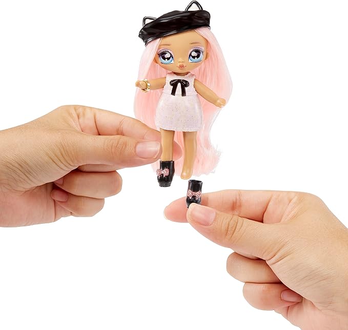 Na! Na! Na! Surprise Mini Ultimate Surprise Kitty Katwood 4" Mini Fashion Doll Kitty Inspired w/ 10 Mystery Fashions, Balloon Popping Confetti Surprises, Poseable,Toy Girls Boys Ages 4 5 6 7 8+