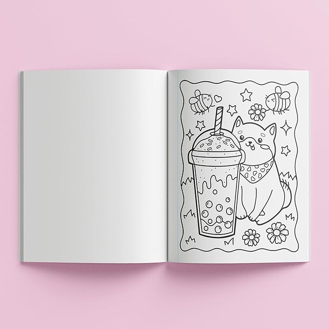 Kaleidoscope: Kawaii Wonderland Coloring & Activity Set - Carrier Functions As A Lap Desk, Kawaii Themed Book & Case, 100+ Stickers, Kids Ages 3+