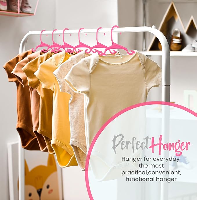 Utopia Home 240 Pack Kids Hangers - 11.5 Inch Plastic Baby Hangers for Closet - Childrens Hangers for Clothes & Infant Hangers for Closet - Ideal for Everyday Standard Use (Pink)