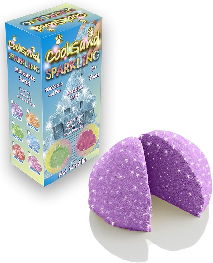 Sparkling Purple Amethyst 2 Pound Refill Pack - Moldable Indoor Play Sand in Resealable Bag