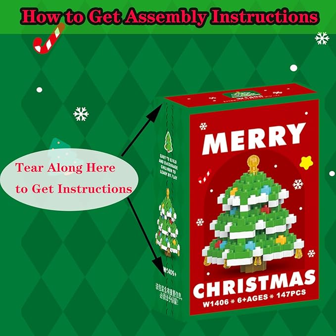 Christmas Tree Building Blocks Set Compatible with Lego Advent Calendar 2024 Stacking New Toys Holiday Present Box New Year Xmas Gifts for Kids for Boys & Girls and Adults