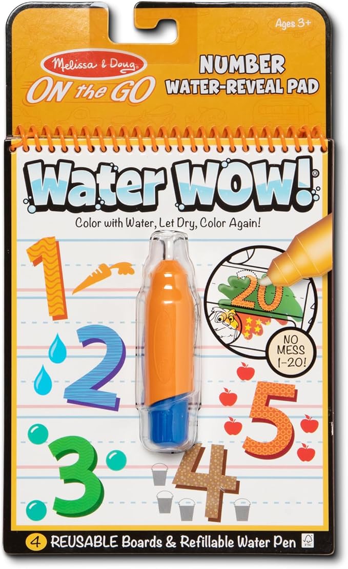 Melissa & Doug On the Go Water Wow! Reusable Water-Reveal Activity Pad - Numbers - FSC Certified