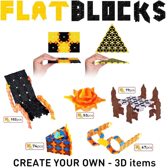 WEofferwhatYOUwant Educational Building Set Construction Truck - STEM 3D Puzzle with 743 Flatblocks. Creates Unique Brick Designs (Figures Level 6)