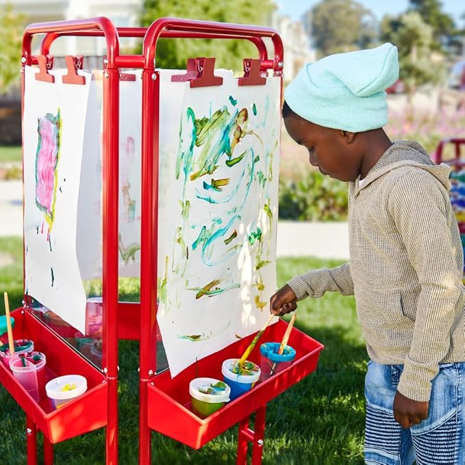 Colorations 3-Way Indoor/Outdoor Acrylic Panel Easel, Outdoor Play, Drawing, Adjustable Easel, Art Craft Painting, Arts and Crafts
