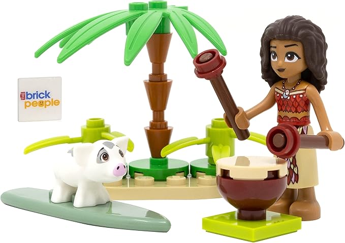 LEGO Disney Princess Moana Combo Pack: Moana Minfiigure, Pua The Pig, Jungle Drum and Surf Board