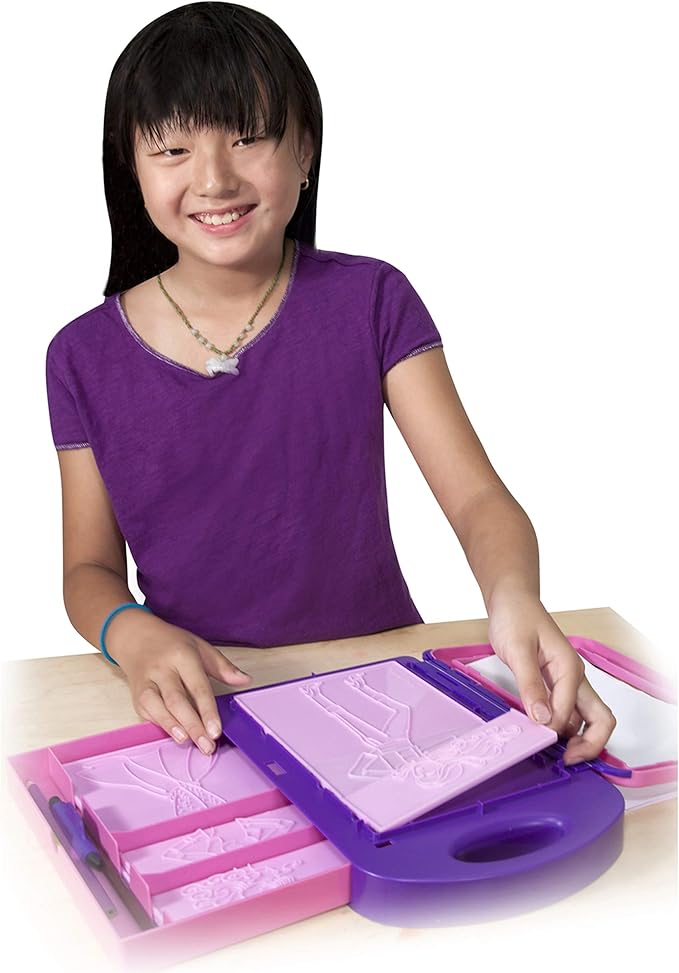 Melissa & Doug Fashion Design Art Activity Kit - 9 Double-Sided Rubbing Plates, 4 Pencils, Crayon - Travel Toys for Kids Ages 5+