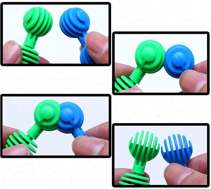 RAINBOW TOYFROG Star Flex STEM Building Toys - 70 Connector Blocks for Kids with Tote - Kindergarten STEM & Preschool Table Top Toys - Open Ended Building Blocks for Boys and Girls 3 Years Old & Up