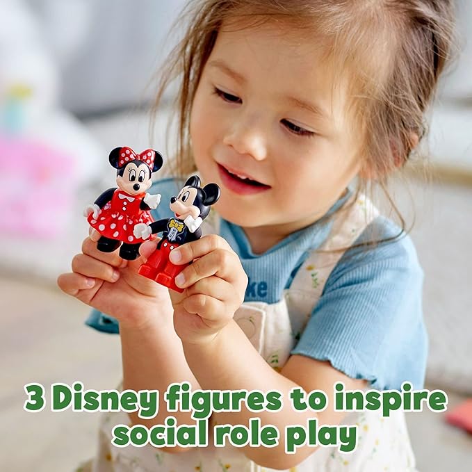 LEGO DUPLO Disney Mickey & Minnie Mouse Birthday Train - Building Toys for Toddlers with Number Bricks, Cake and Balloons, Early Learning and Motor Skill Toy, Great Gift for Girls, Boys Ages 2+, 10941