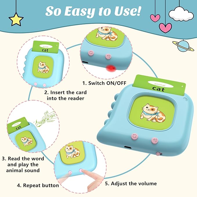 Pocket Speech for Toddlers, 510 Sight Words Talking Flash Cards Age 1-6 Years Old, Autism Sensory Toys, Learning Resource Montessori Preschool Educational Toys, Boy Birthday Gift Learning Toys
