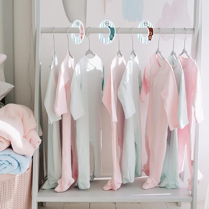 Baby Hangers, VIS'V 11 Inch Gray Velvet Kids Hangers with 6 Pcs Size Dividers Non Slip Nursery Children Closet Clothes Hangers for Infant Toddler Girls and Boys 30 Pcs