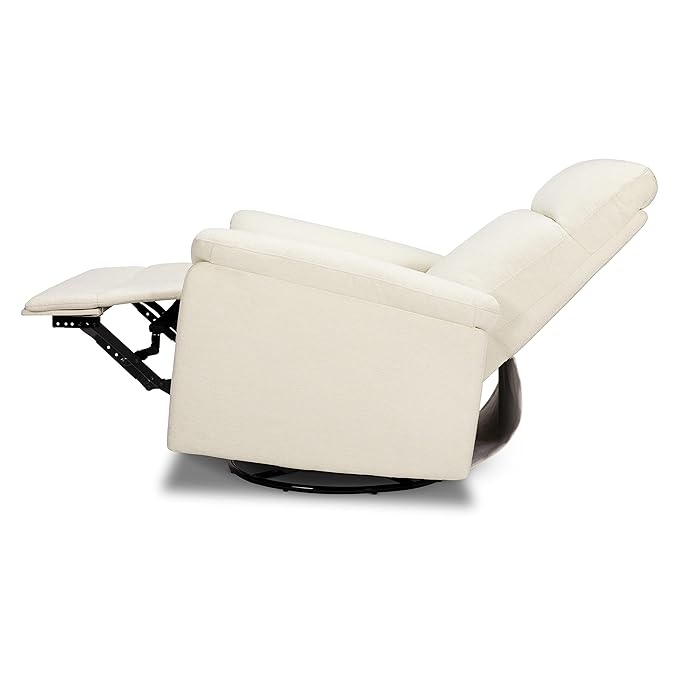DaVinci Suzy Electronic Swivel Recliner with USB Port in Vanilla, GREENGUARD Gold & CertiPUR-US® Certified