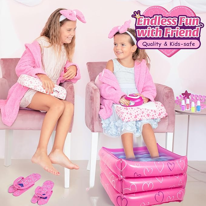 Shemira Gift Set for Girls 7, 8, 9, 10-12 Years Old, Spa Day Toys, Kids Manicure Pedicure Kit and Nail Art Kit, Birthday Gifts for Girls Age 7-12, Girls Party Supplies