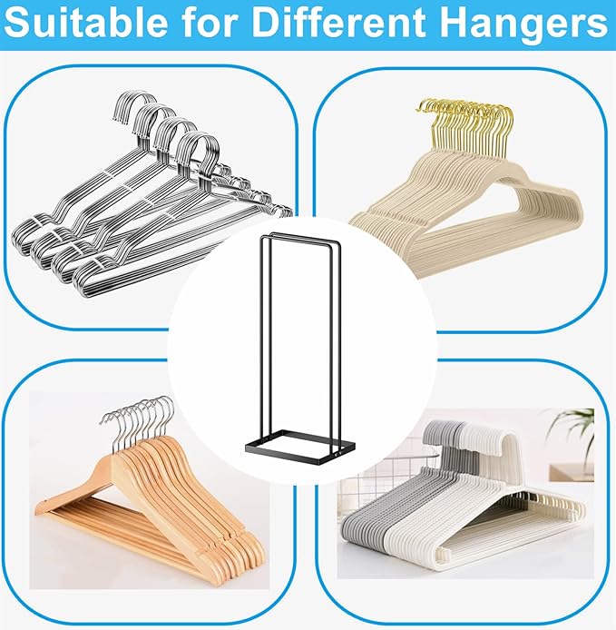Hanger Holder Organizer 4 Pack, Clothes Hanger Organizer Hanger Stacker for Closet Laundry Room Hanger Storage, RV Hanger Rack Stand Caddy for Velvet Felt Plastic Coat Hangers Adult Kids Pants Hangers
