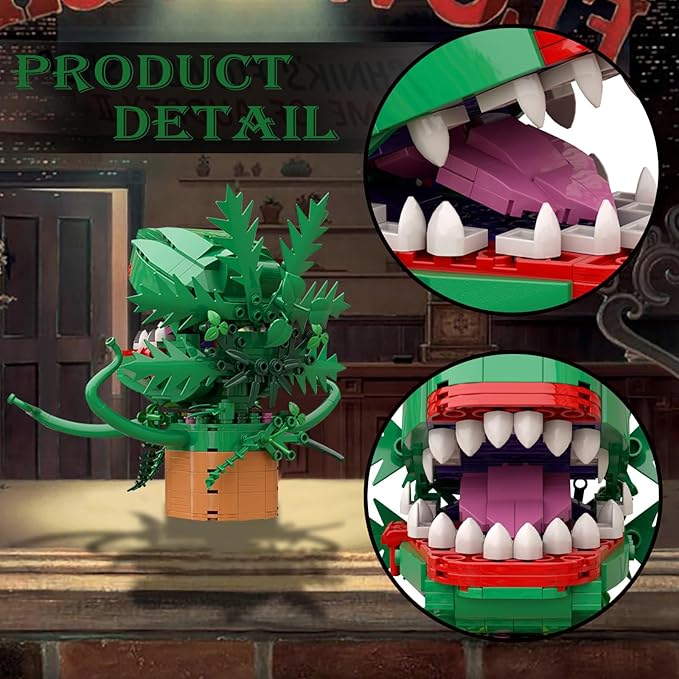 Audrey II Building Blocks Set Compatible with Lego, Piranha Flower Little Shop of Horrors Building Kit, Cannibal Flower Building Bricks Toys Gifts for Boys Girls Kids Adult(303 Pieces)